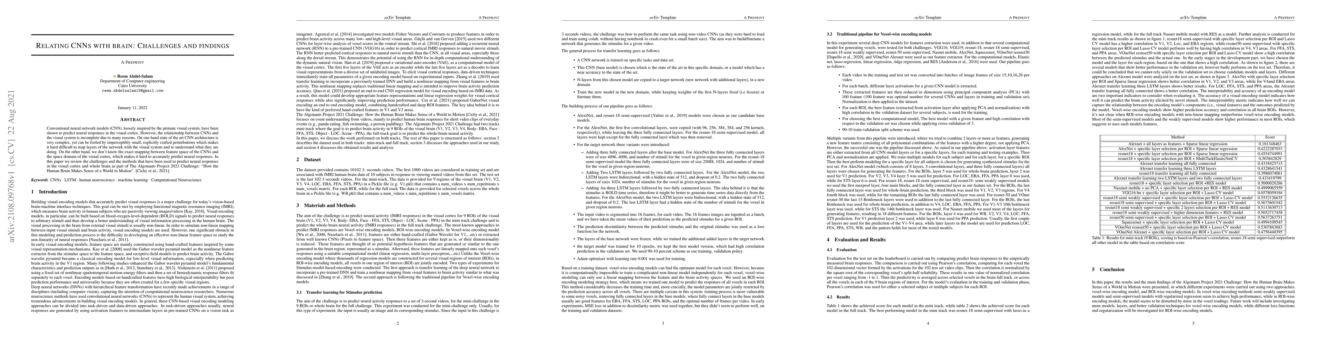Thumbnail for Relating CNNs with brain: Challenges and findings
