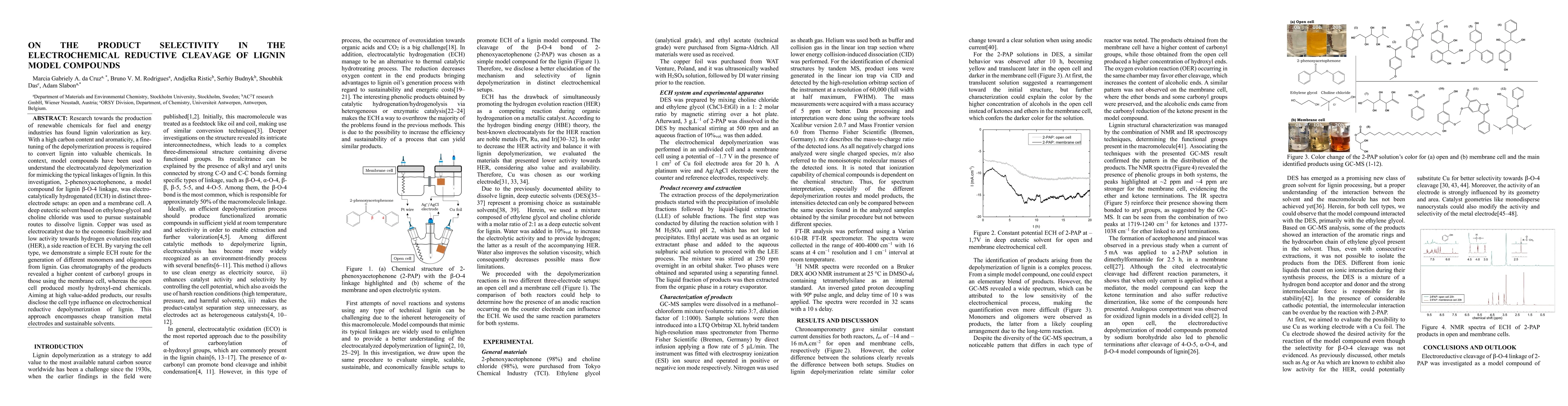 Thumbnail for On the product selectivity in the electrochemical reductive cleavage of
  lignin model compounds