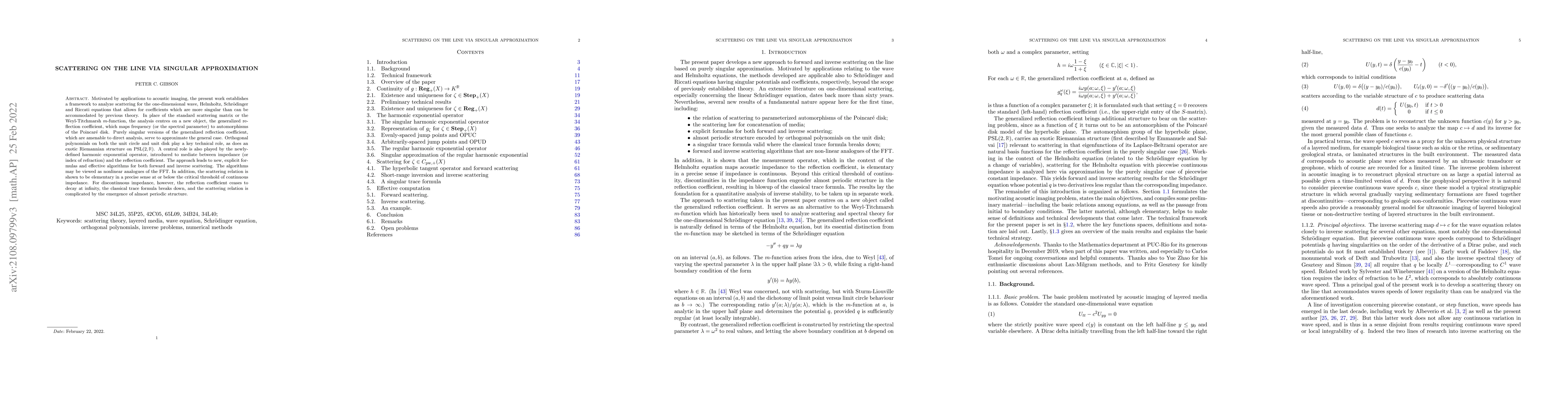 Thumbnail for Scattering on the line via singular approximation