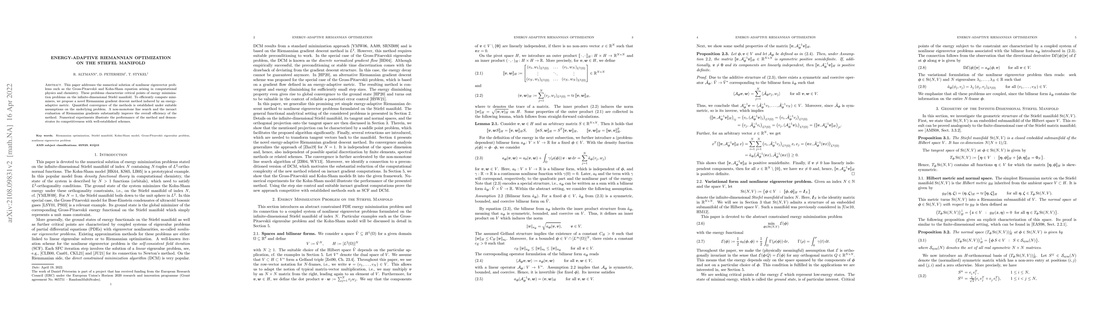 Thumbnail for Energy-adaptive Riemannian optimization on the Stiefel manifold
