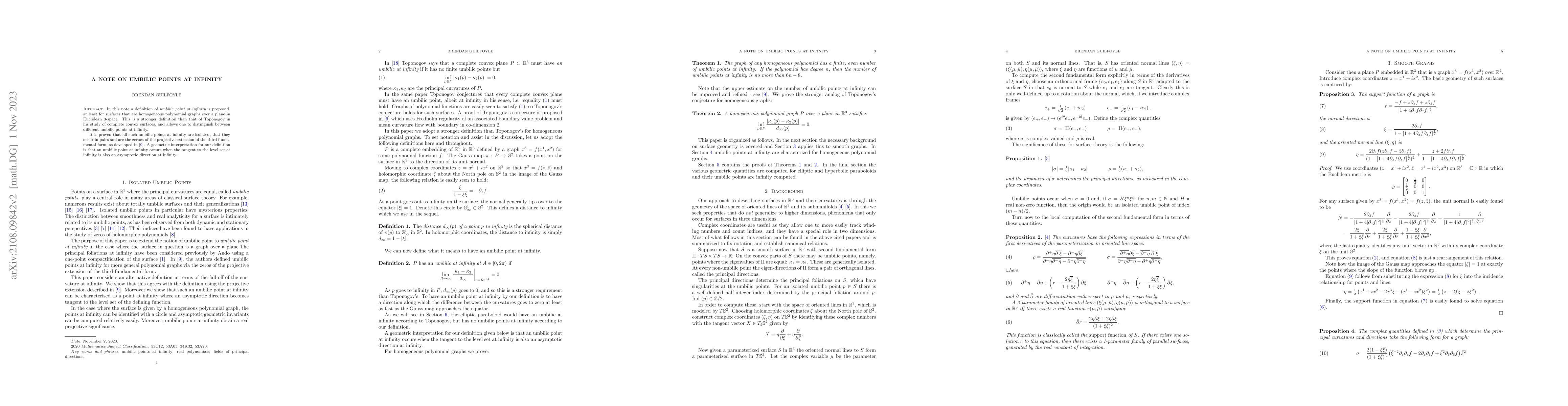 Thumbnail for A Note on Umbilic Points at Infinity