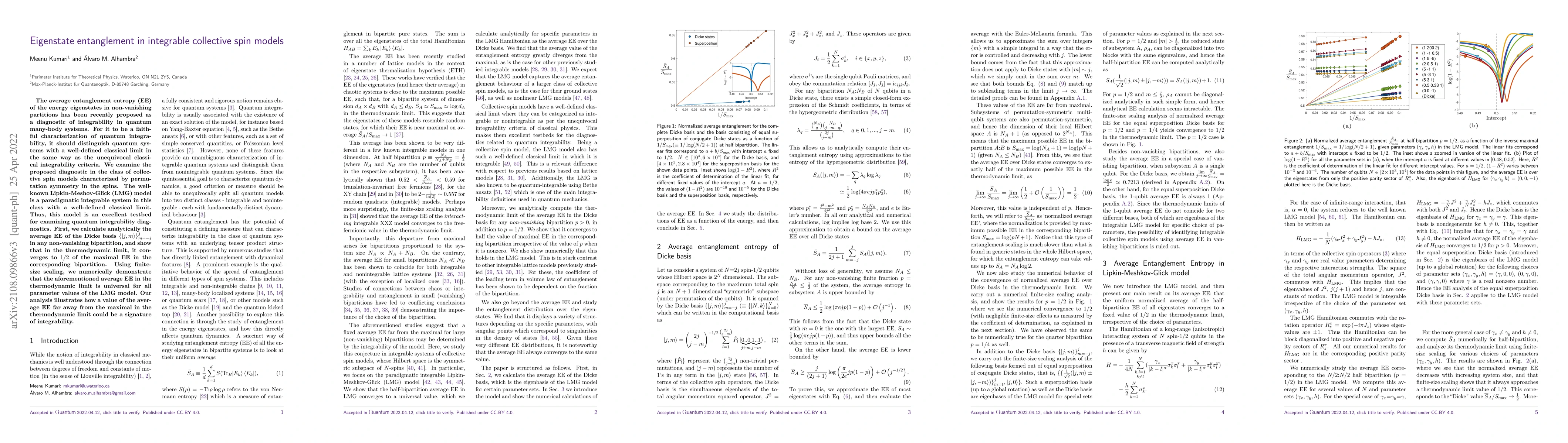 Thumbnail for Eigenstate entanglement in integrable collective spin models