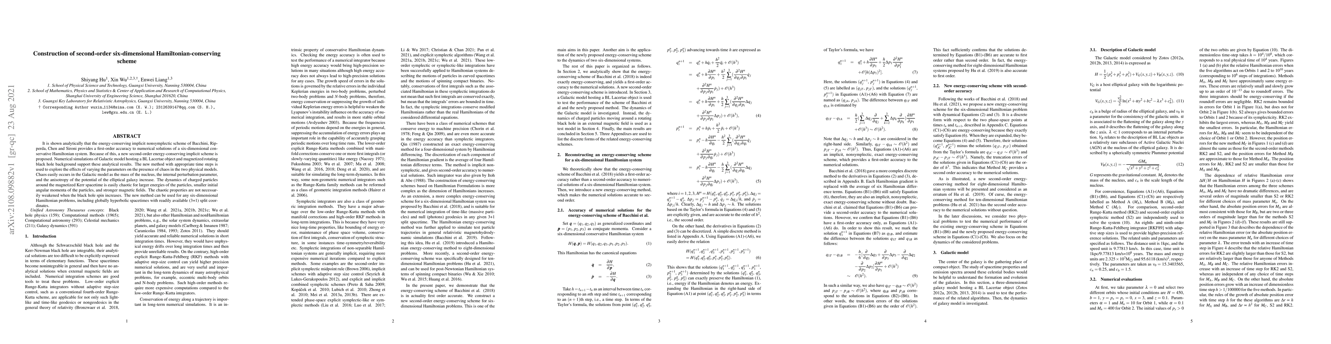 Thumbnail for Construction of second-order six-dimensional Hamiltonian-conserving
  scheme