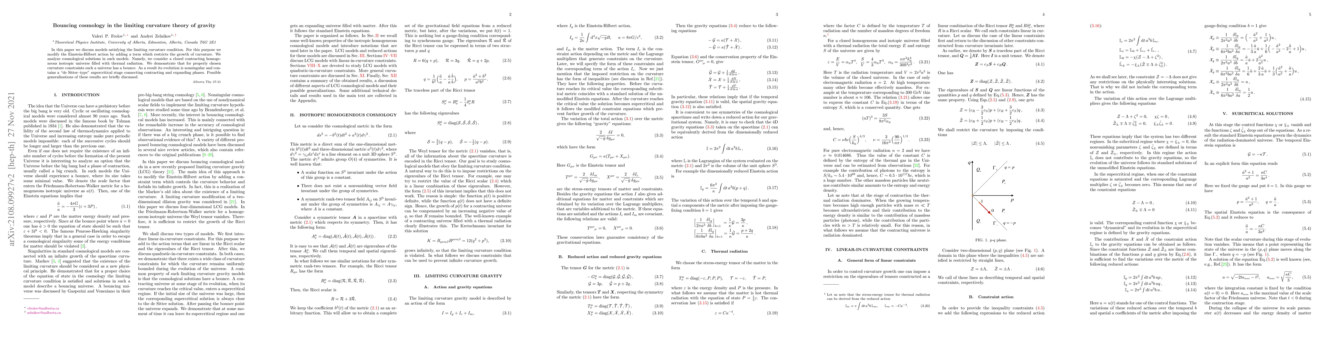 Thumbnail for Bouncing cosmology in the limiting curvature theory of gravity