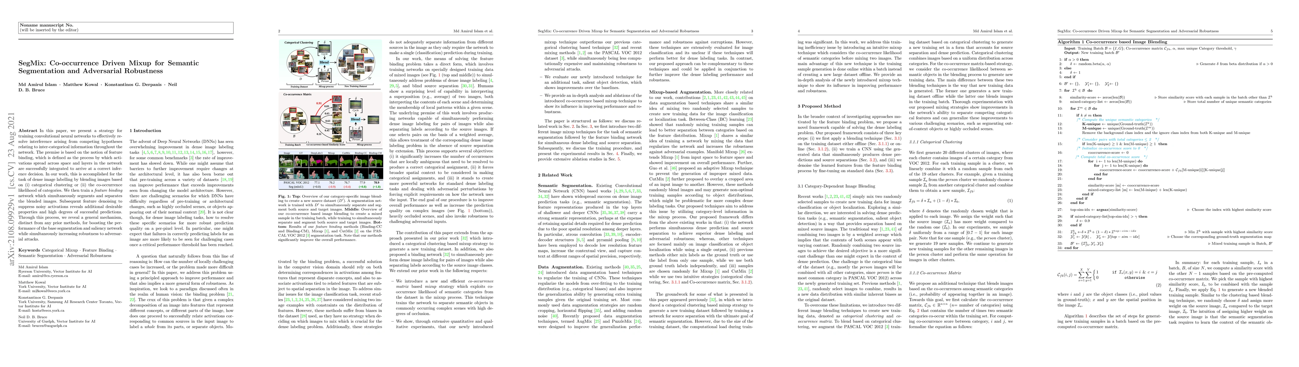 Thumbnail for SegMix: Co-occurrence Driven Mixup for Semantic Segmentation and
  Adversarial Robustness
