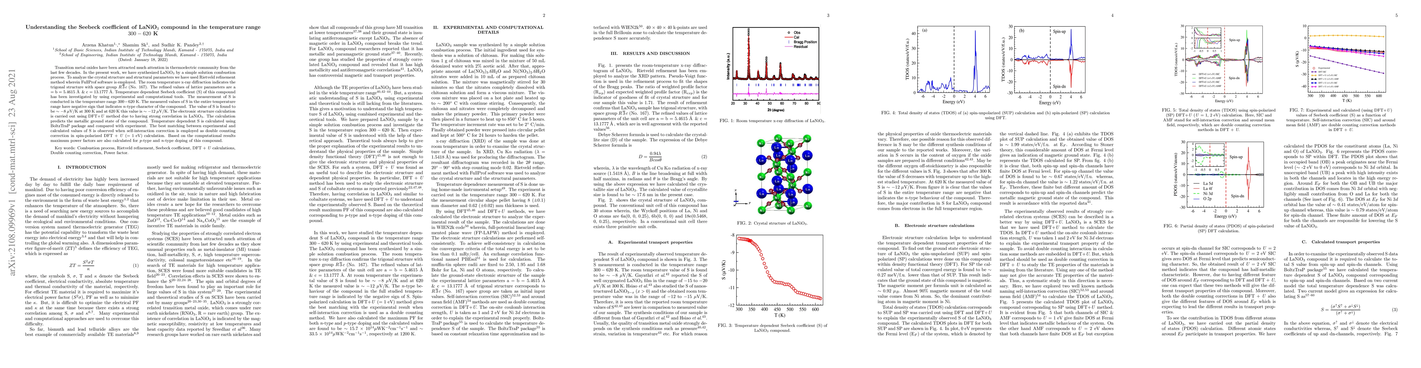 Thumbnail for Understanding the Seebeck coefficient of LaNiO3 compound in the
  temperature range 300-620 K