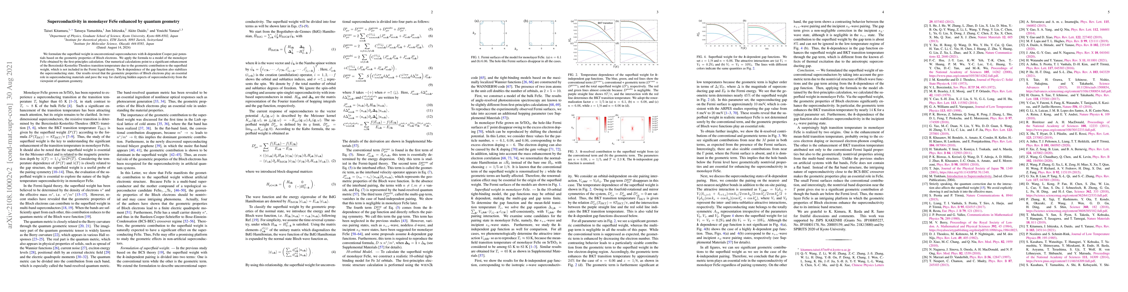 Thumbnail for Superconductivity in monolayer FeSe enhanced by quantum geometry