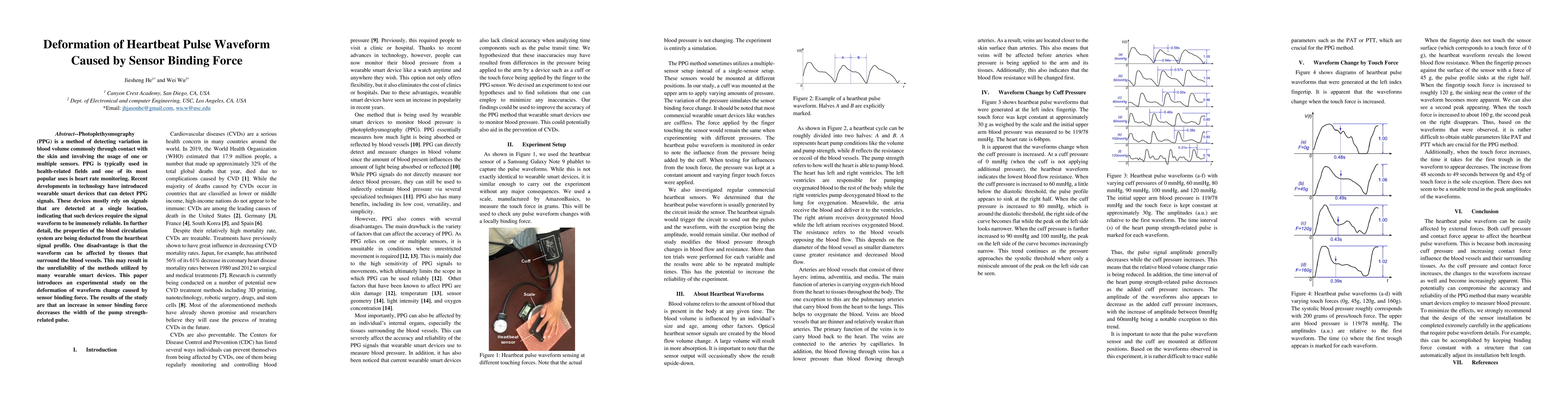 Thumbnail for Deformation of Heartbeat Pulse Waveform Caused by Sensor Binding Force