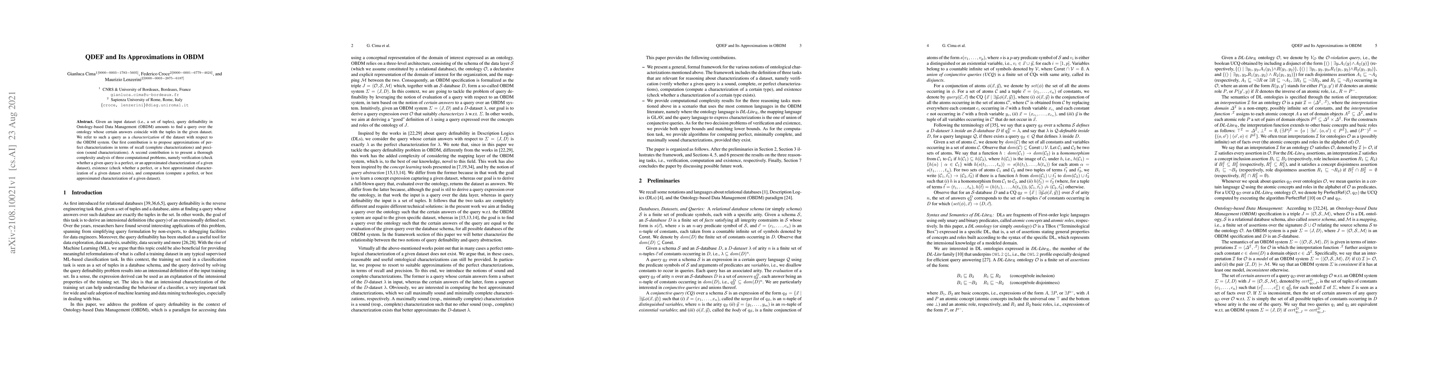 Thumbnail for QDEF and Its Approximations in OBDM