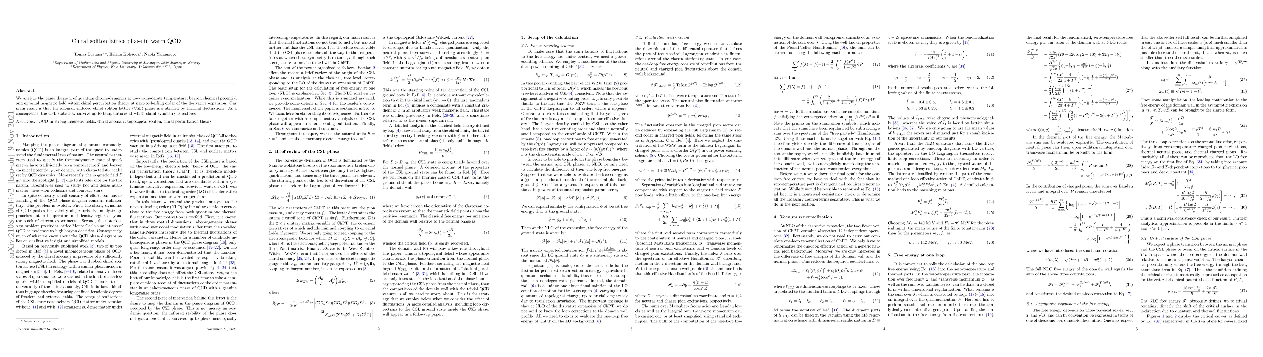 Thumbnail for Chiral soliton lattice phase in warm QCD