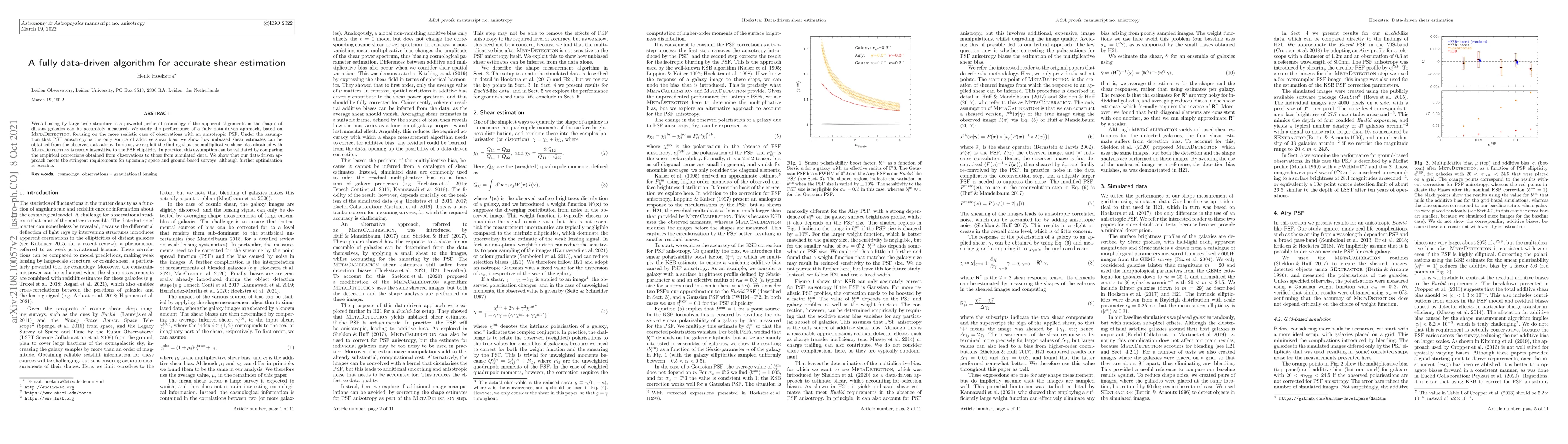 Thumbnail for A fully data-driven algorithm for accurate shear estimation