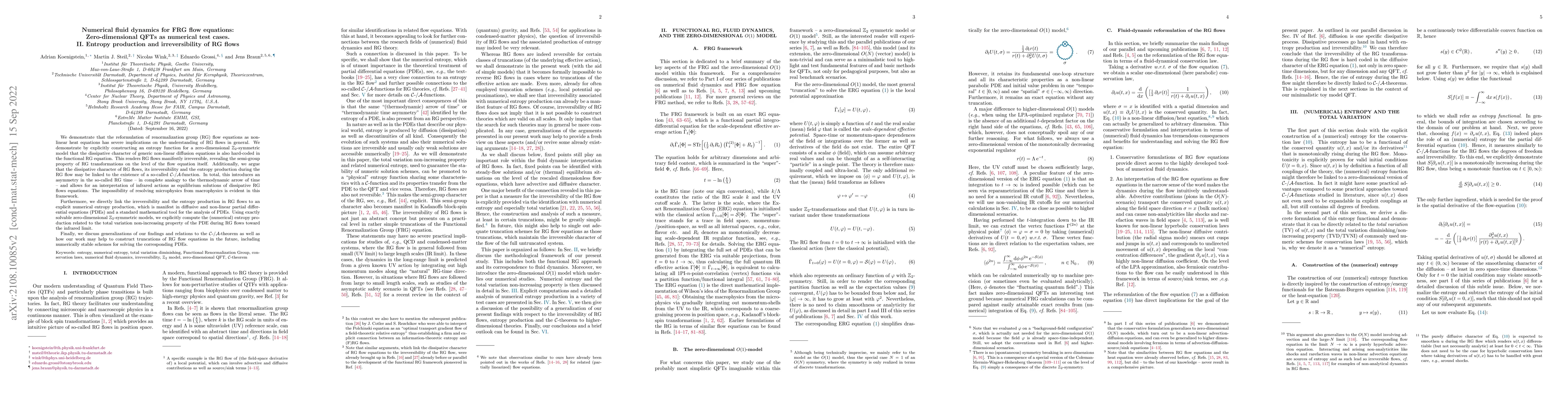 Thumbnail for Numerical fluid dynamics for FRG flow equations: Zero-dimensional QFTs
  as numerical test cases. II. Entropy production and irreversibility of RG
  flows