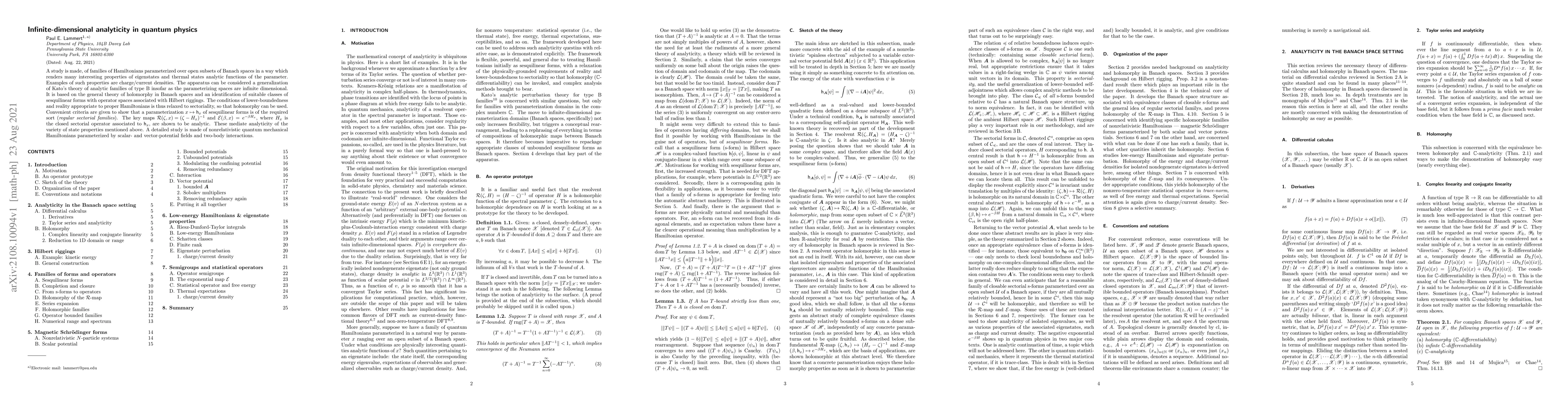 Thumbnail for Infinite-dimensional analyticity in quantum physics