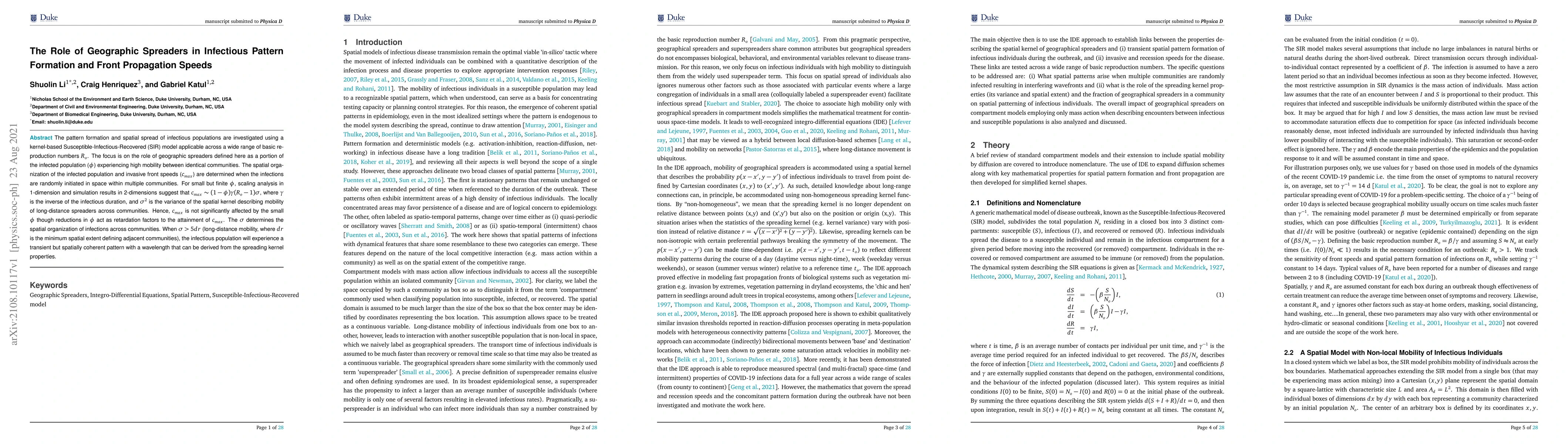 Thumbnail for The Role of Geographic Spreaders in Infectious Pattern Formation and
  Front Propagation Speeds