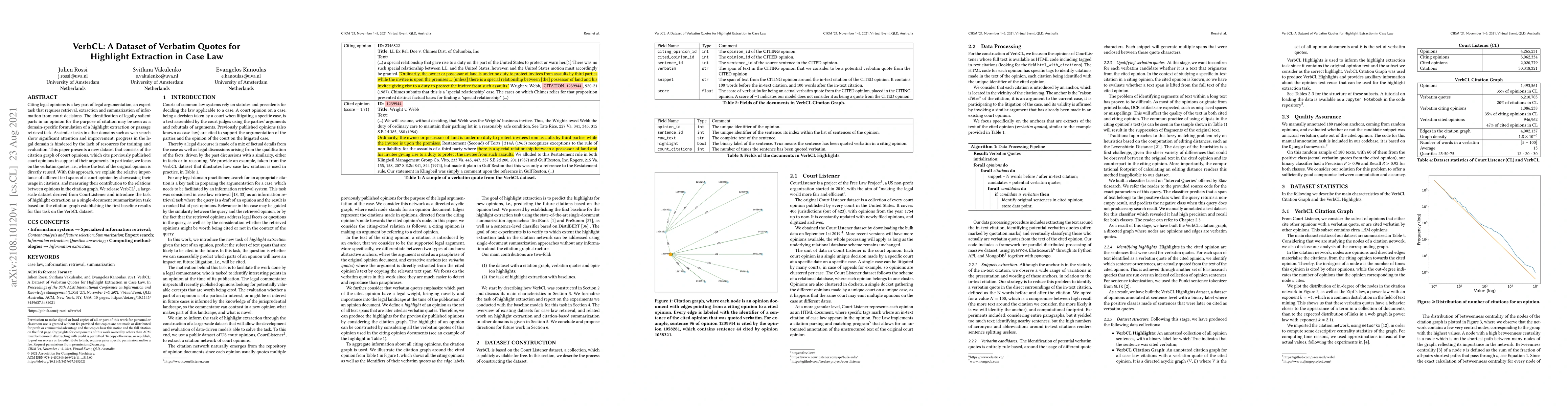 Thumbnail for VerbCL: A Dataset of Verbatim Quotes for Highlight Extraction in Case
  Law