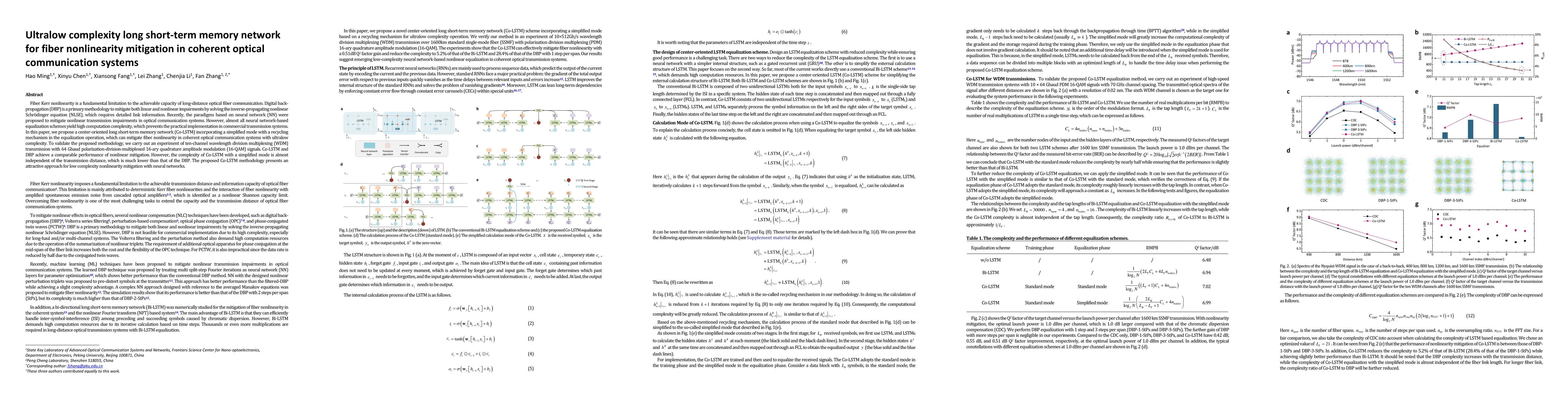 Thumbnail for Ultralow complexity long short-term memory network for fiber
  nonlinearity mitigation in coherent optical communication systems