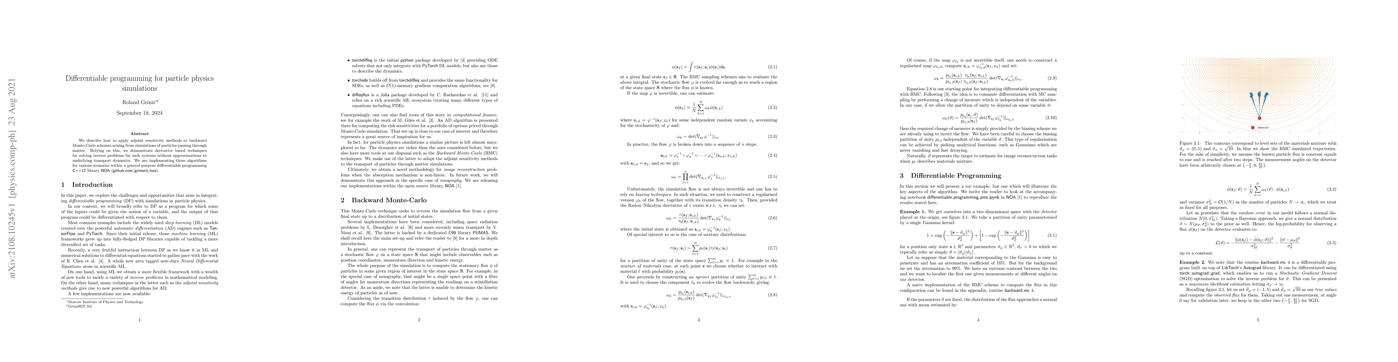 Thumbnail for Differentiable programming for particle physics simulations
