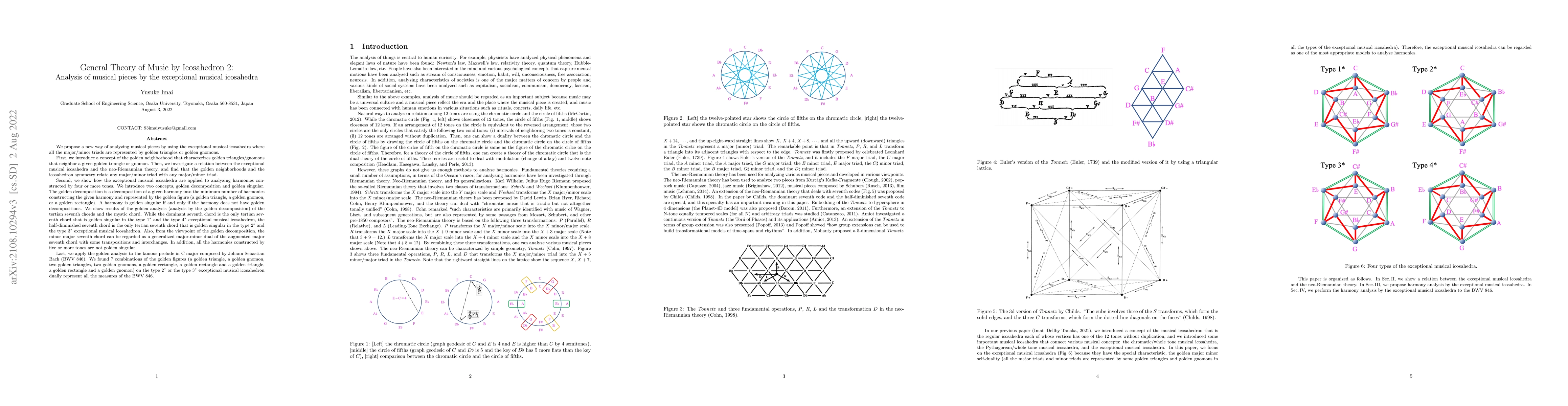 Thumbnail for General Theory of Music by Icosahedron 2: Analysis of musical pieces by
  the exceptional musical icosahedra