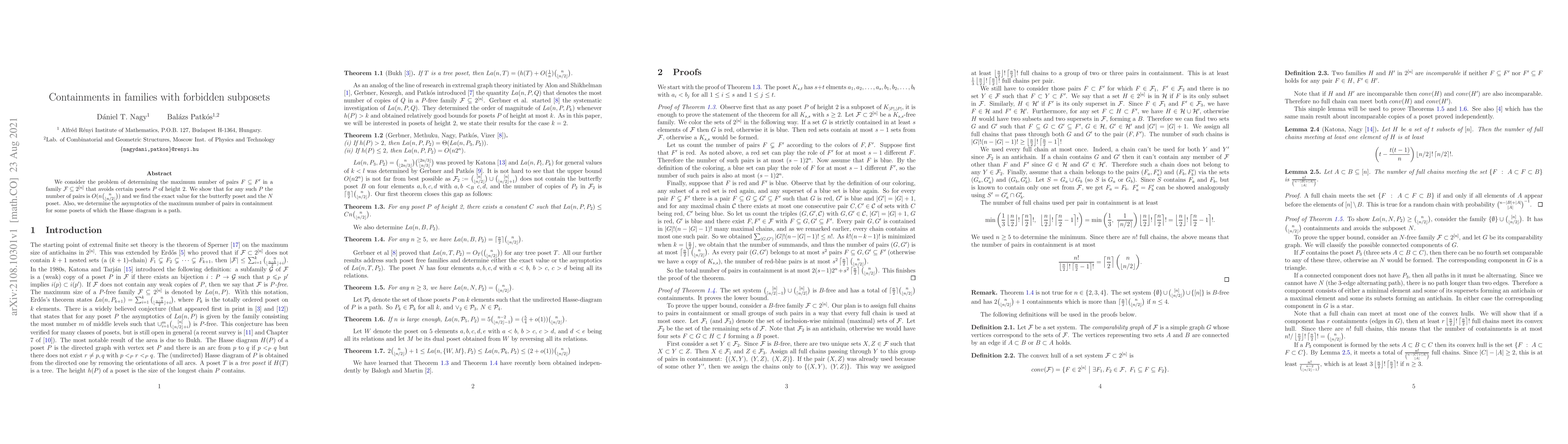 Thumbnail for Containments in families with forbidden subposets