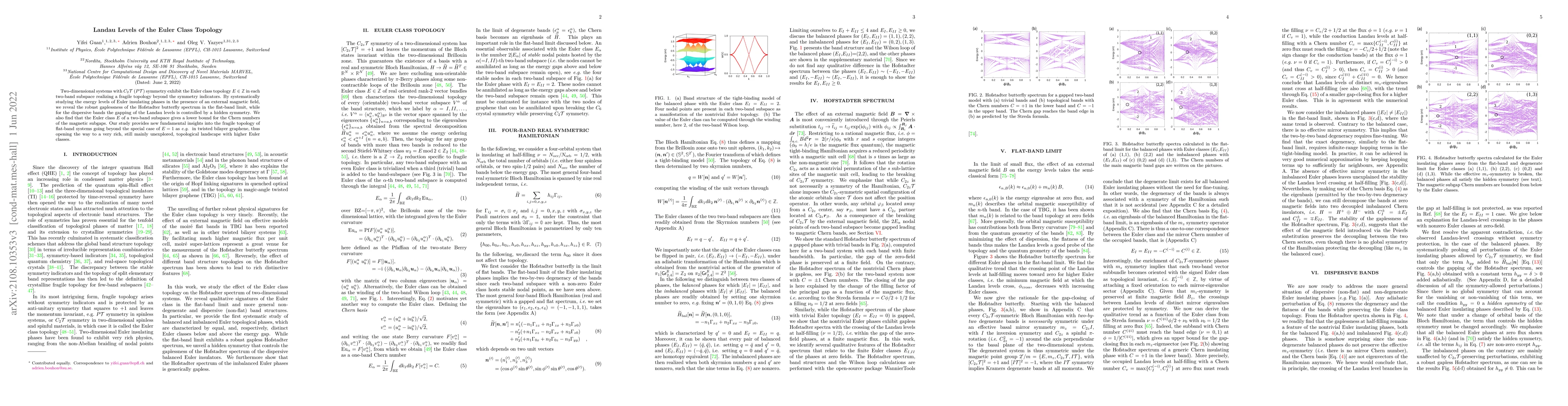 Thumbnail for Landau Levels of the Euler Class Topology