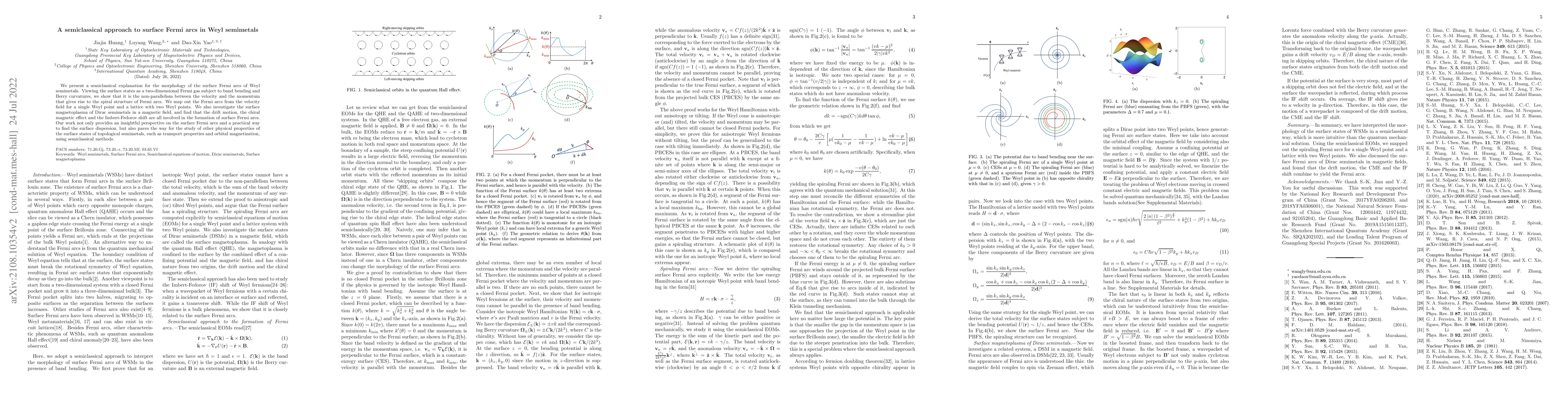 Thumbnail for A semiclassical approach to surface Fermi arcs in Weyl semimetals