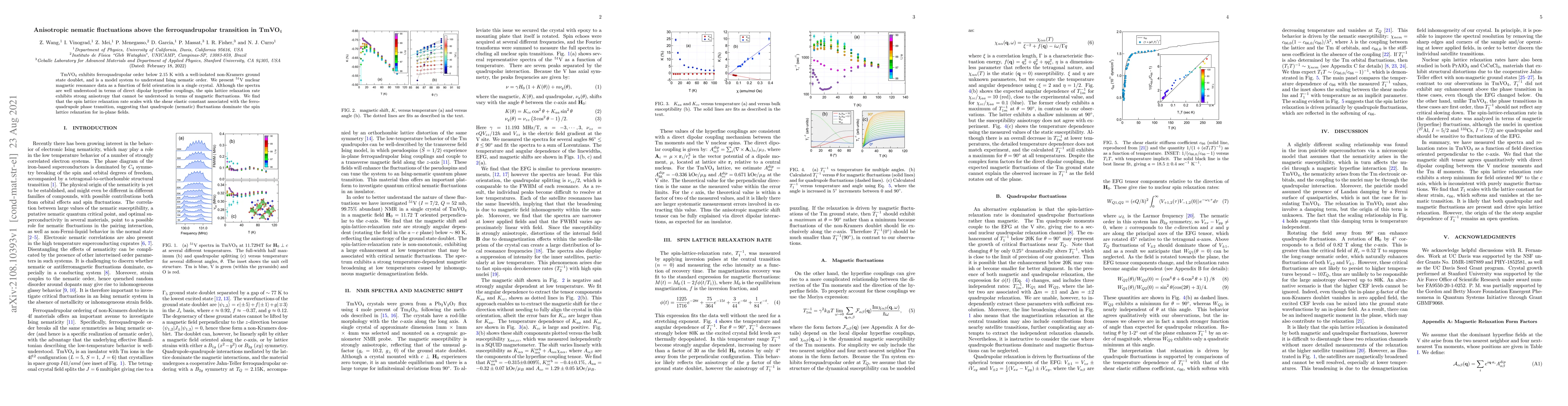 Thumbnail for Anisotropic nematic fluctuations above the ferroquadrupolar transition
  in TmVO$_4$