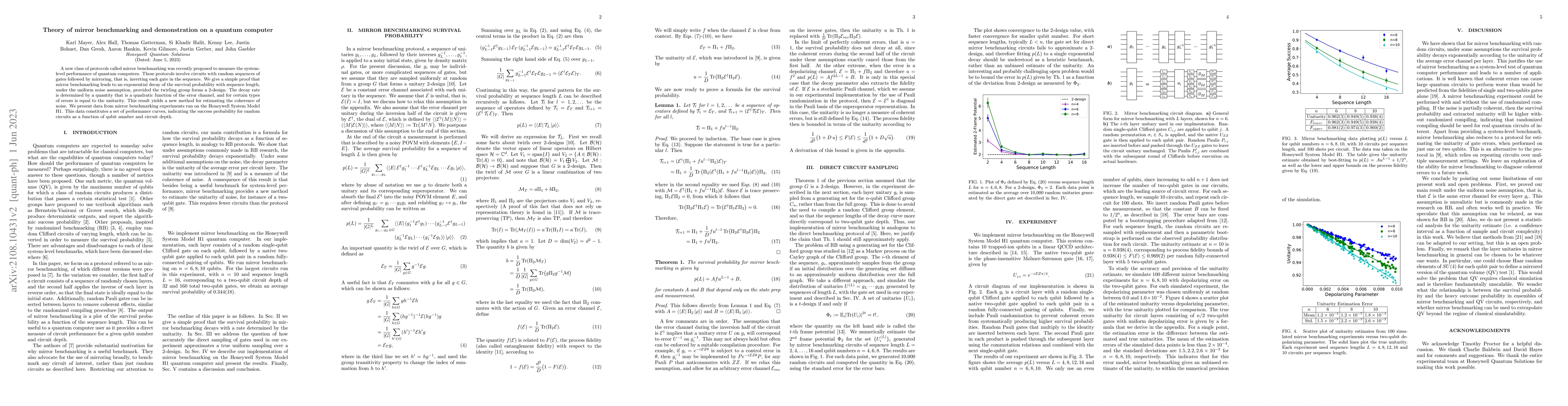 Thumbnail for Theory of mirror benchmarking and demonstration on a quantum computer