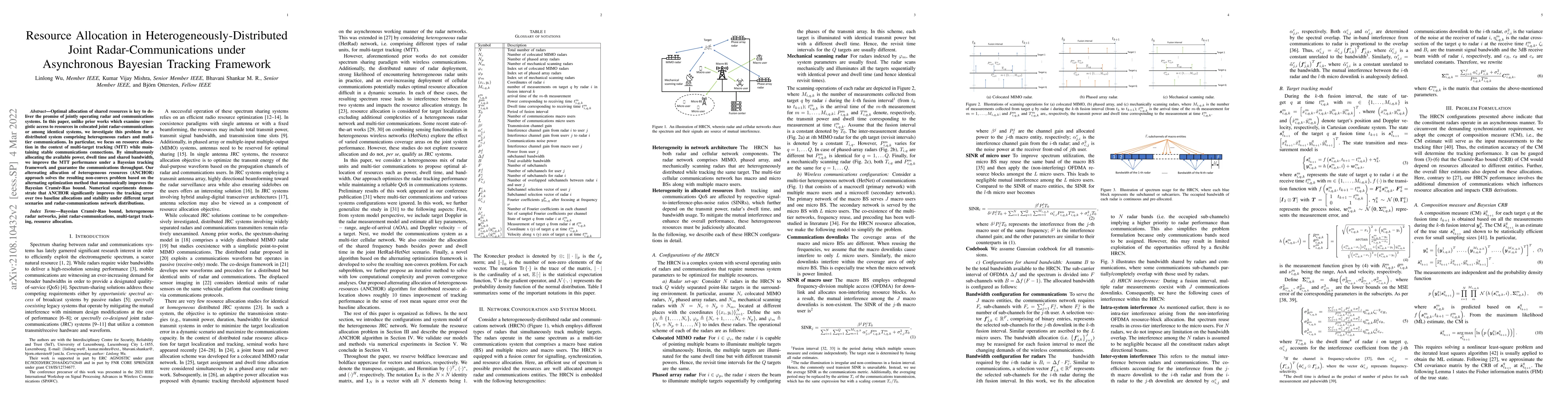 Thumbnail for Resource Allocation in Heterogeneously-Distributed Joint
  Radar-Communications under Asynchronous Bayesian Tracking Framework
