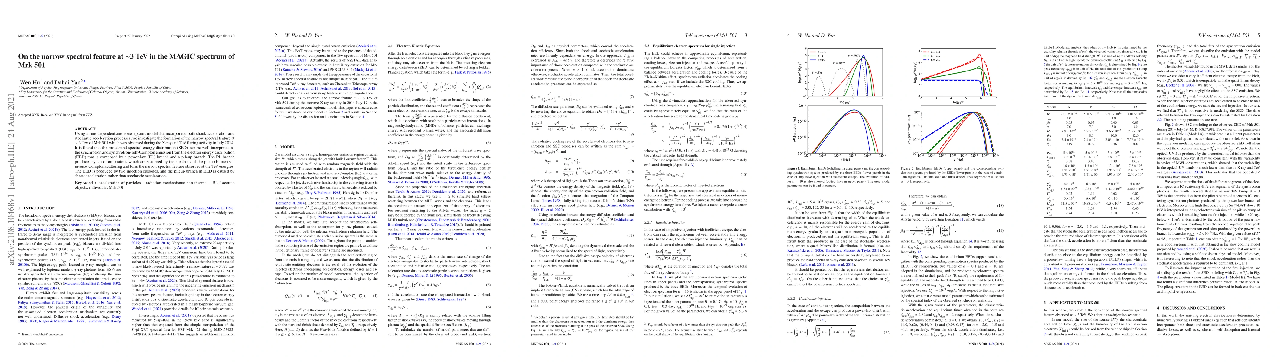 Thumbnail for On the narrow spectral feature at $\sim$3 TeV in the MAGIC spectrum of
  Mrk 501
