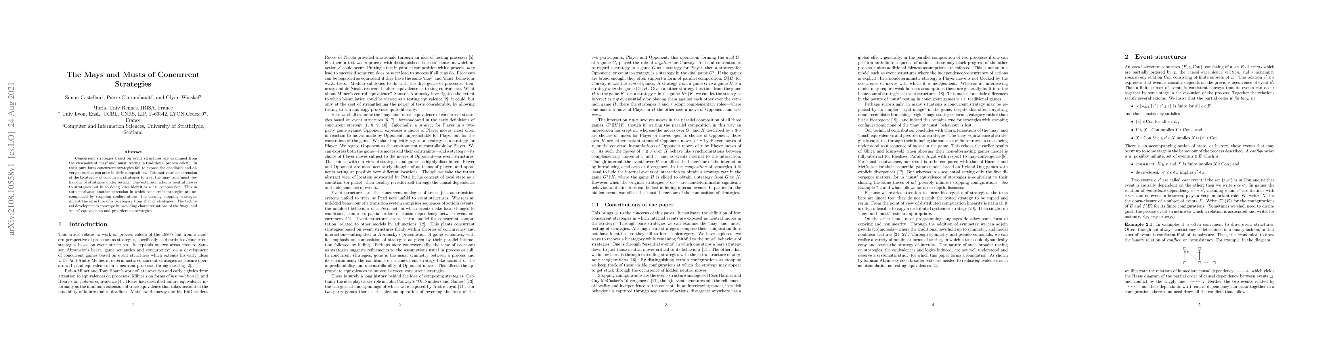 Thumbnail for The Mays and Musts of Concurrent Strategies