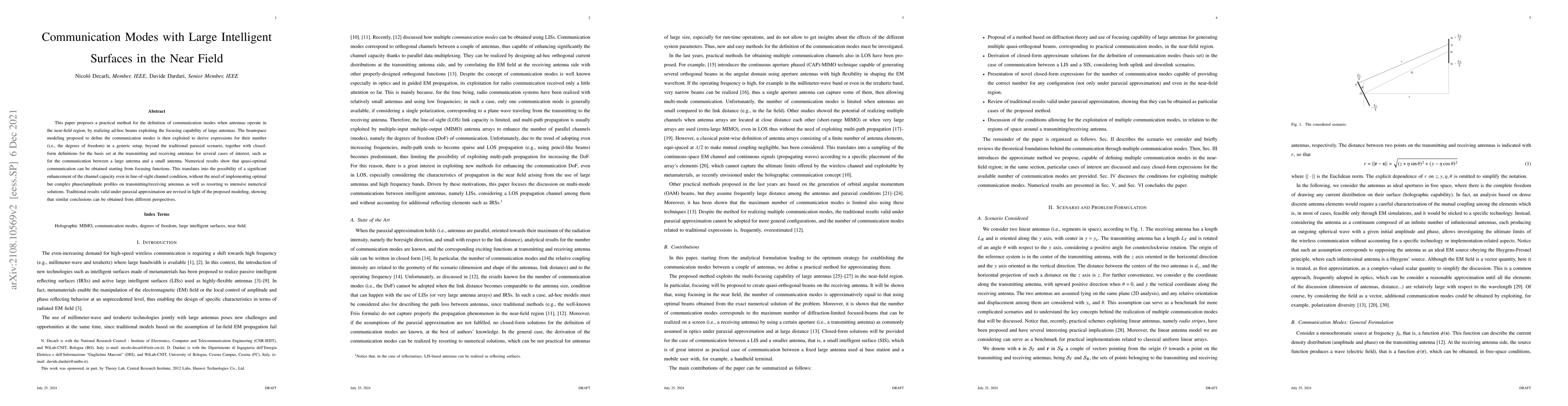 Thumbnail for Communication Modes with Large Intelligent Surfaces in the Near Field