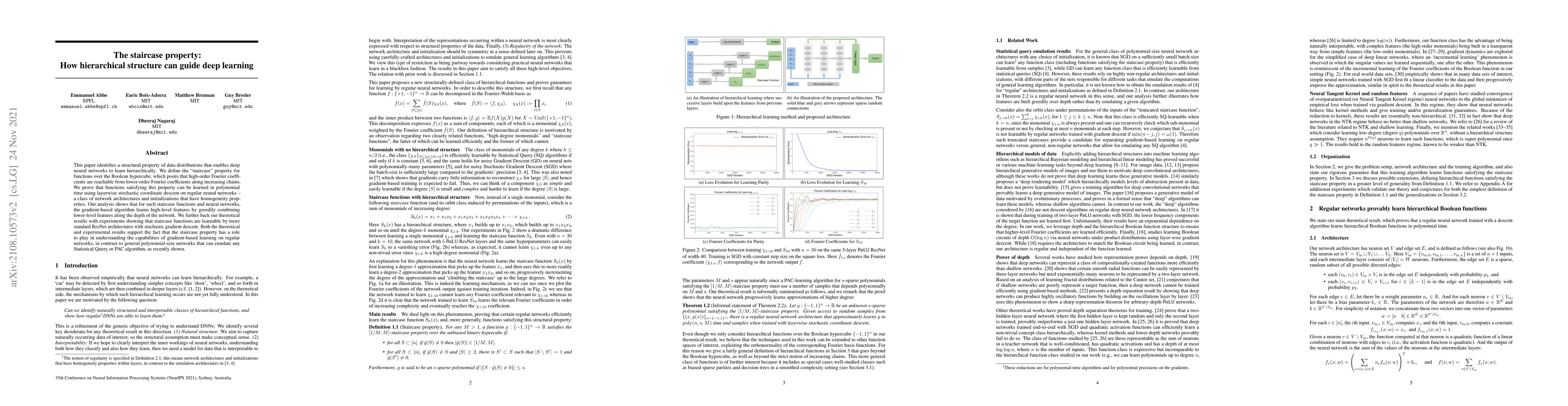 Thumbnail for The staircase property: How hierarchical structure can guide deep
  learning