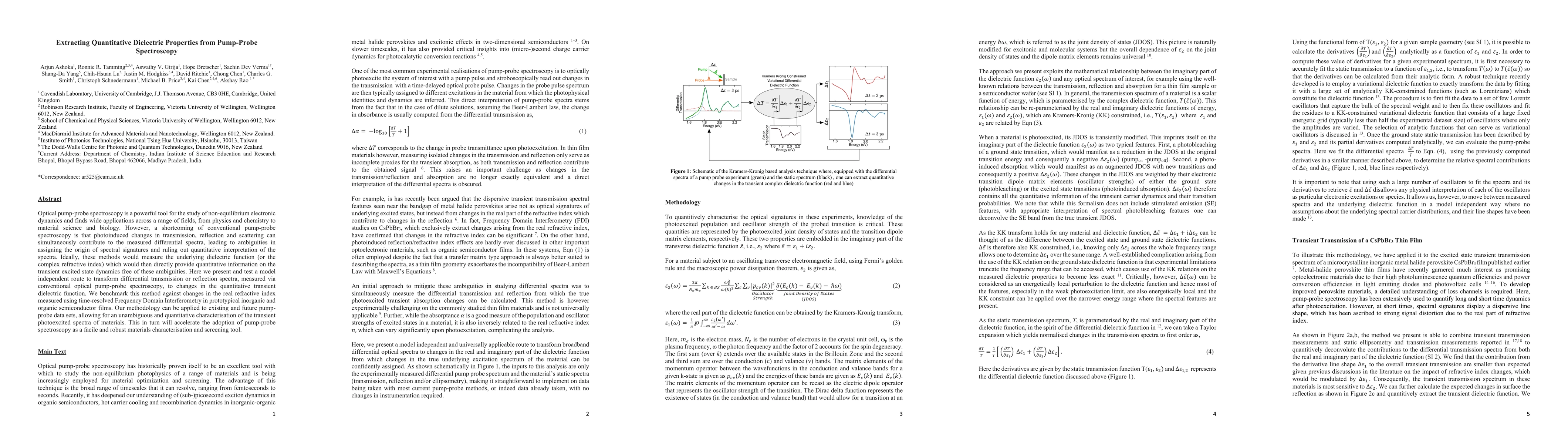 Thumbnail for Extracting Quantitative Dielectric Properties from Pump-Probe
  Spectroscopy