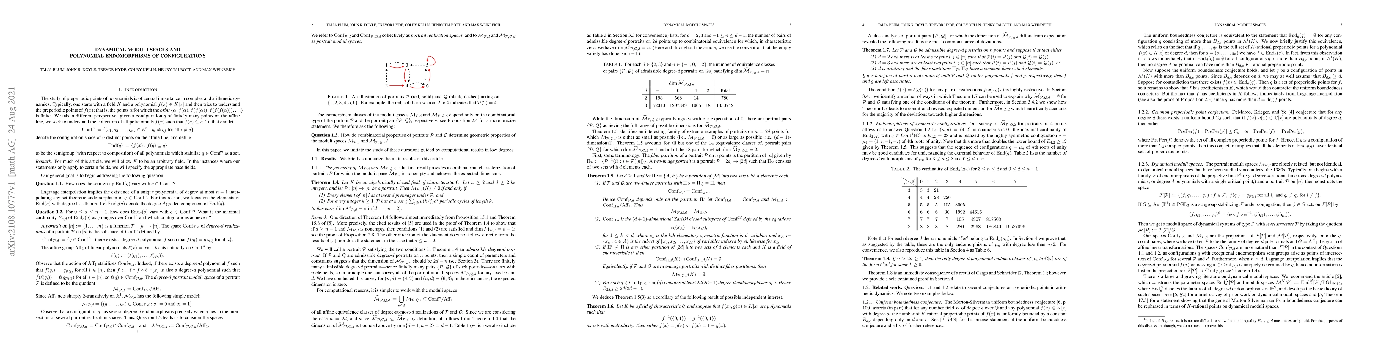 Thumbnail for Dynamical moduli spaces and polynomial endomorphisms of configurations