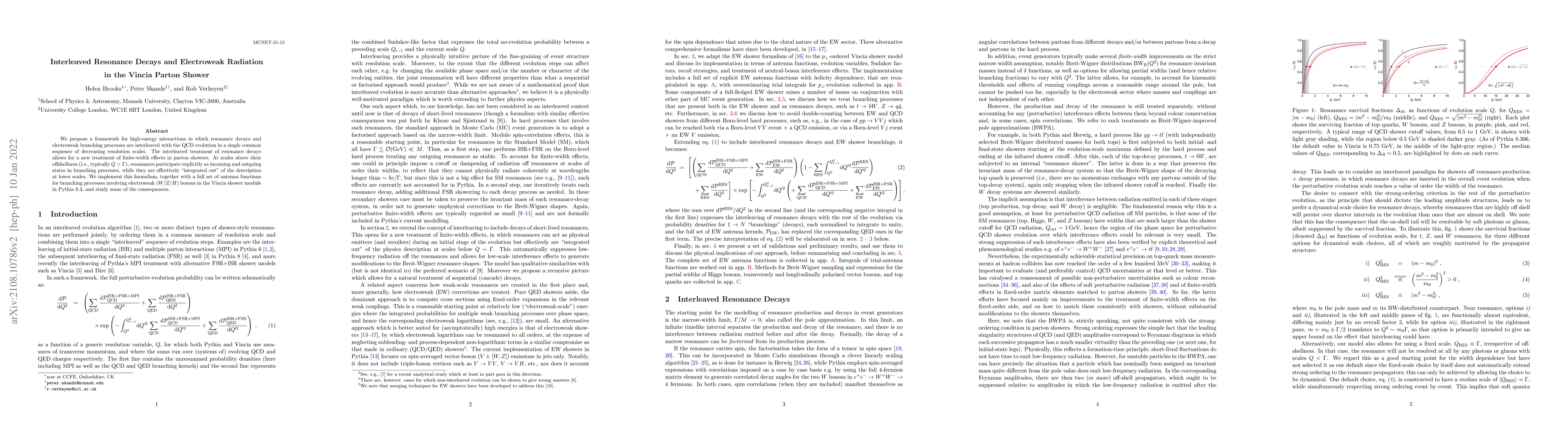 Thumbnail for Interleaved Resonance Decays and Electroweak Radiation in Vincia