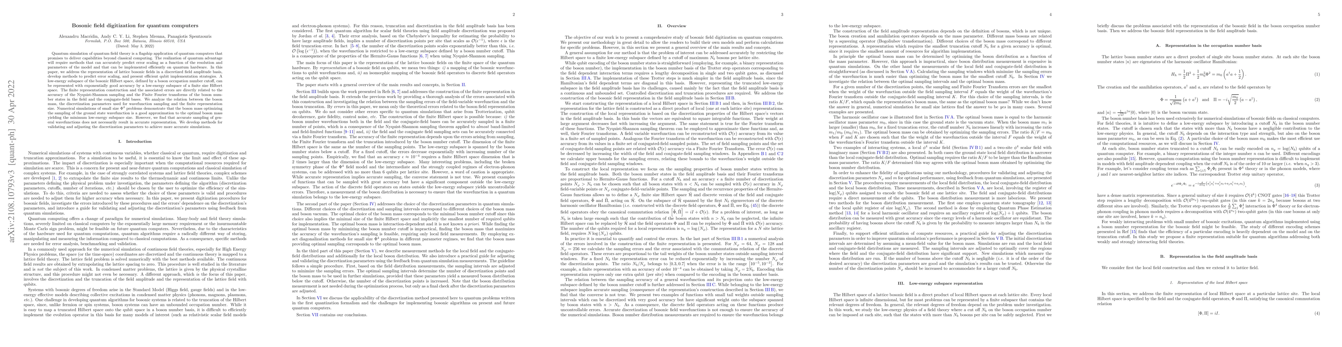 Thumbnail for Bosonic field digitization for quantum computers