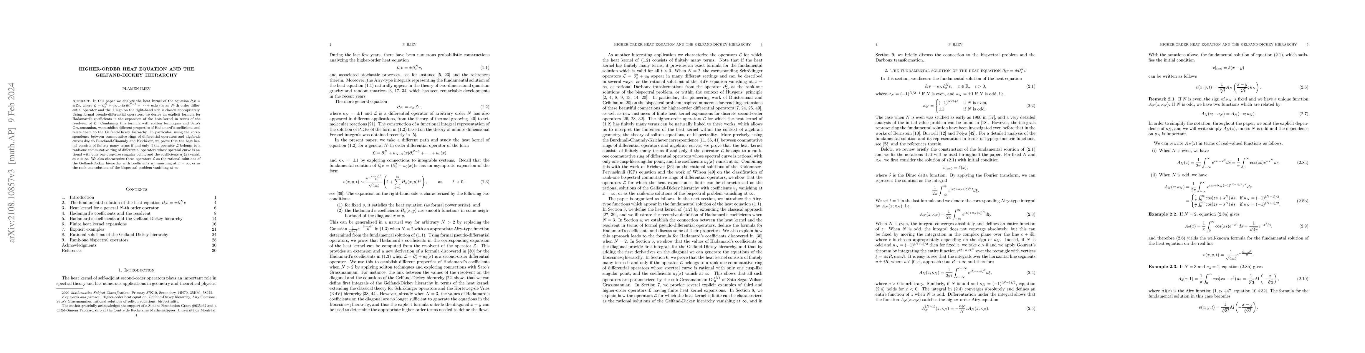 Thumbnail for Higher-order heat equation and the Gelfand-Dickey hierarchy