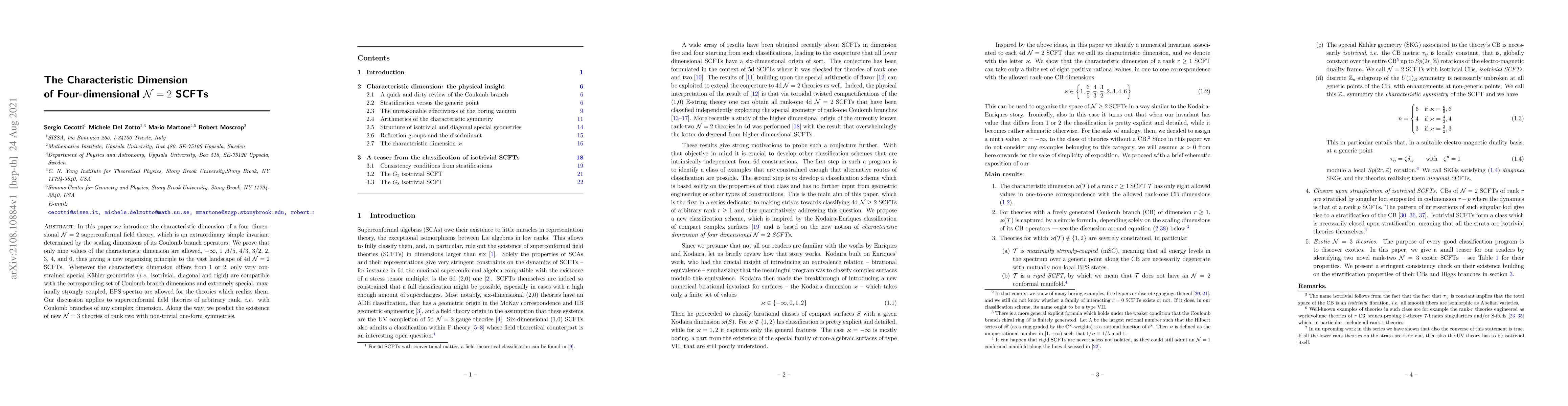 Thumbnail for The Characteristic Dimension of Four-dimensional $\mathcal{N} = 2$ SCFTs