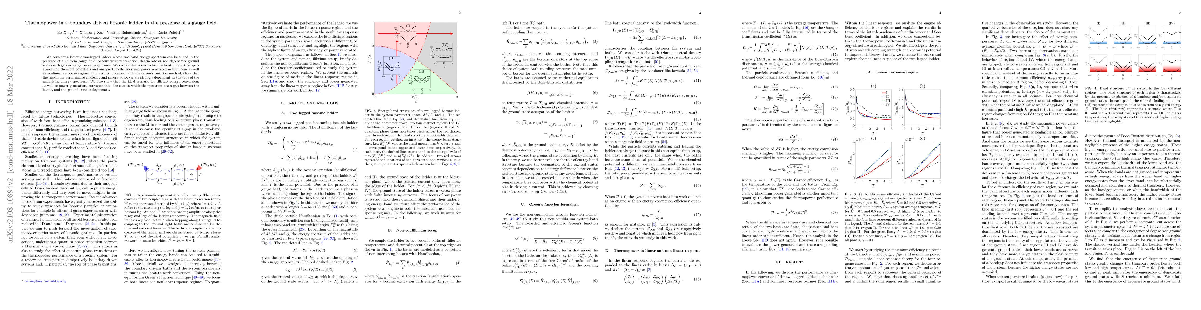 Thumbnail for Thermopower in a boundary driven bosonic ladder in the presence of a
  gauge field
