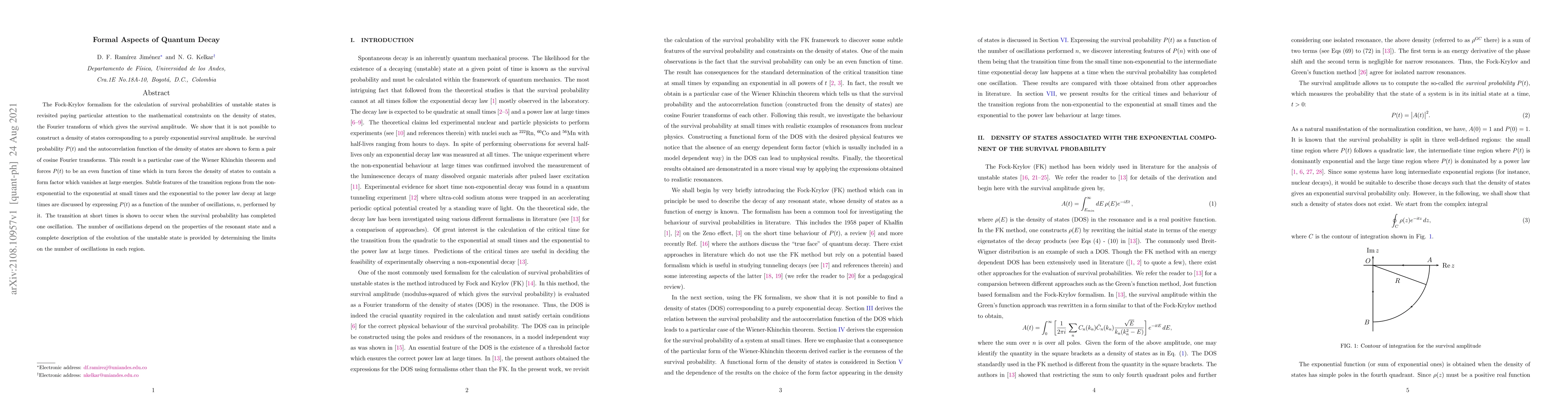 Thumbnail for Formal Aspects of Quantum Decay