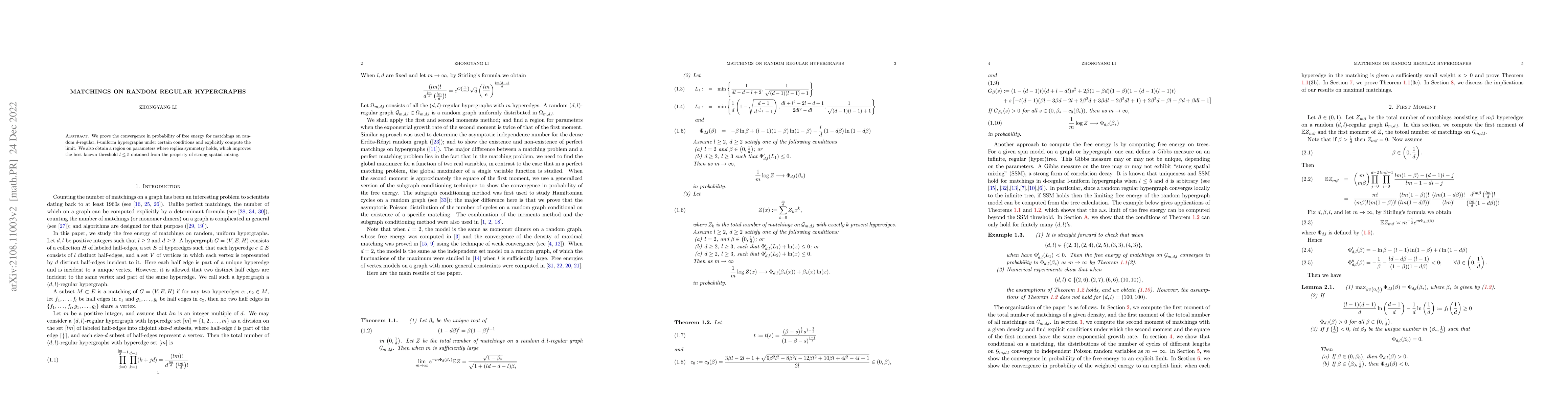 Thumbnail for Matchings on Random Regular Hypergraphs