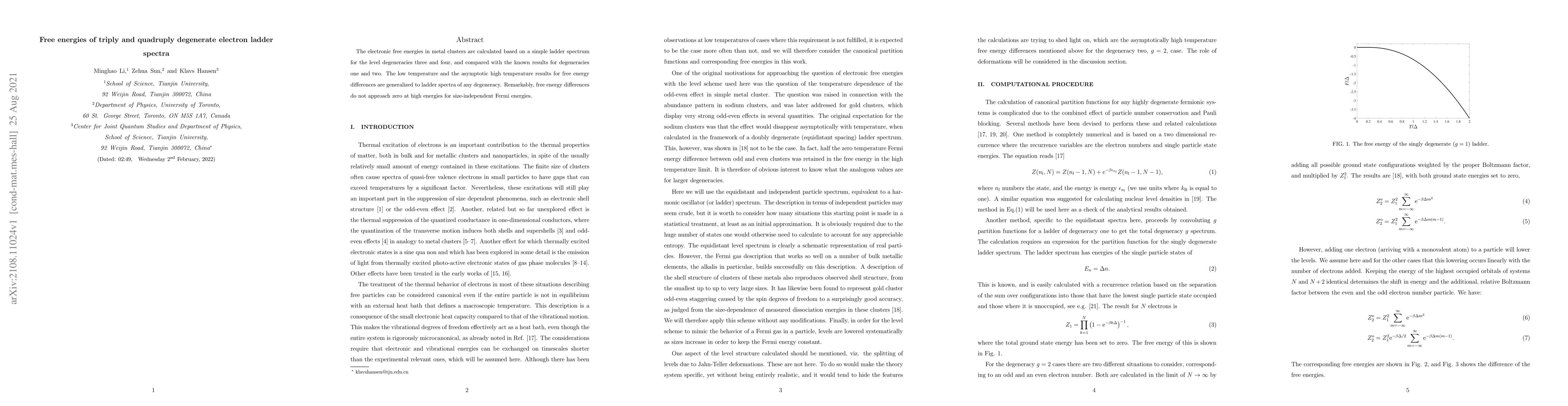 Thumbnail for Free energies of triply and quadruply degenerate electron ladder spectra