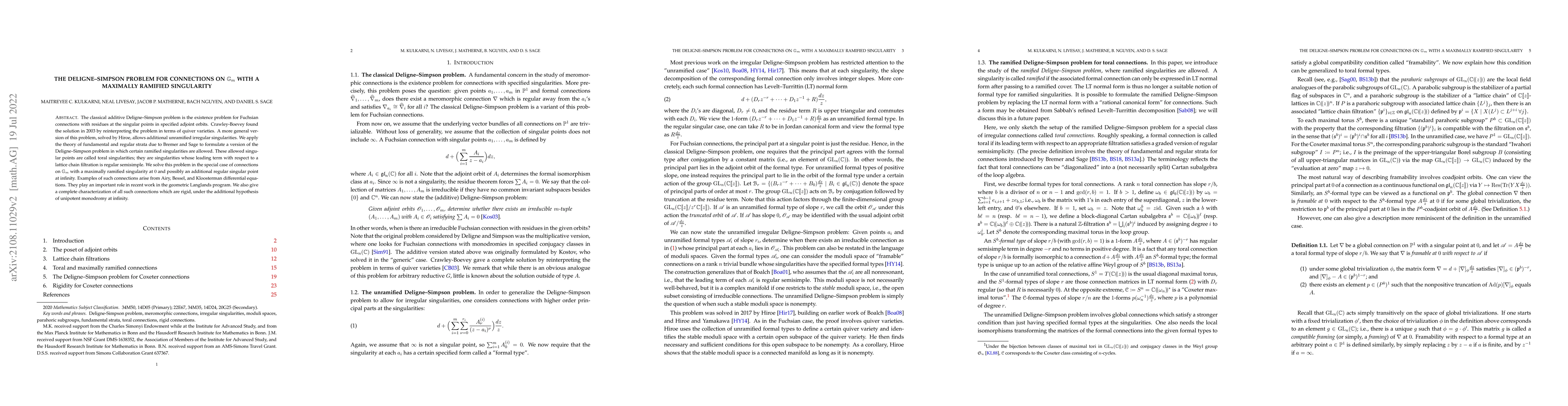 Thumbnail for The Deligne-Simpson problem for connections on $\mathbb{G}_m$ with a
  maximally ramified singularity