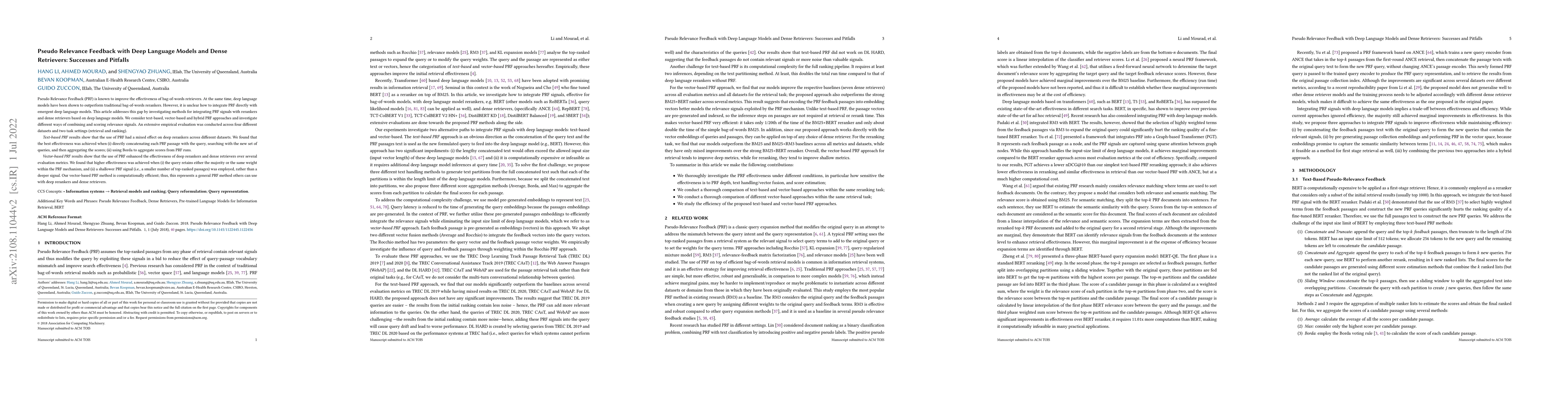 Thumbnail for Pseudo Relevance Feedback with Deep Language Models and Dense
  Retrievers: Successes and Pitfalls