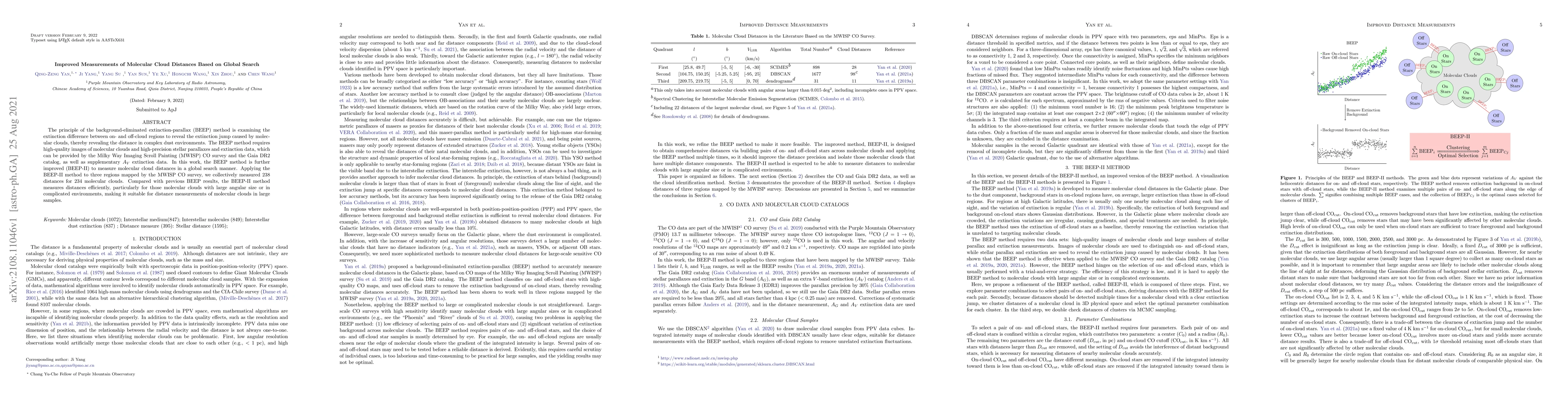 Thumbnail for Improved Measurements of Molecular Cloud Distances Based on Global
  Search