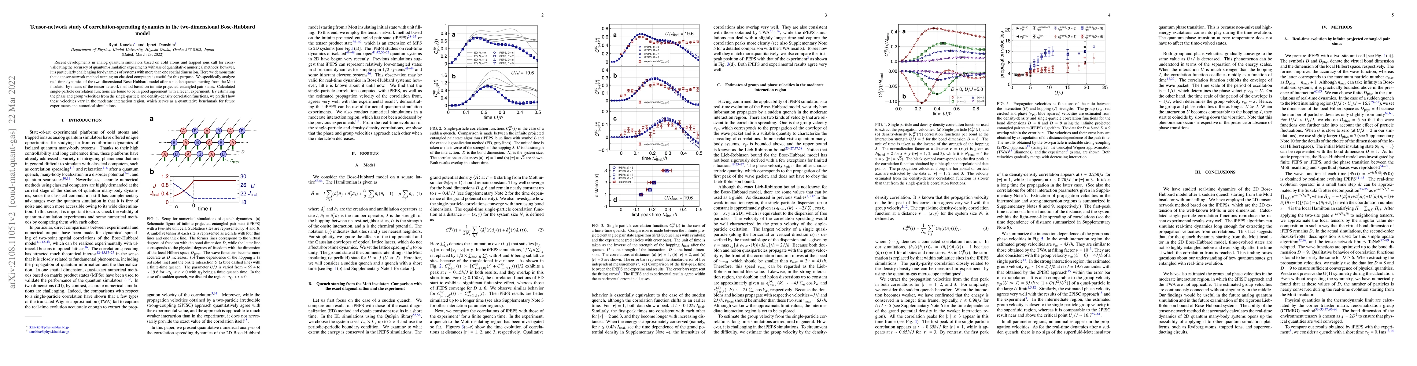 Thumbnail for Tensor-network study of correlation-spreading dynamics in the
  two-dimensional Bose-Hubbard model