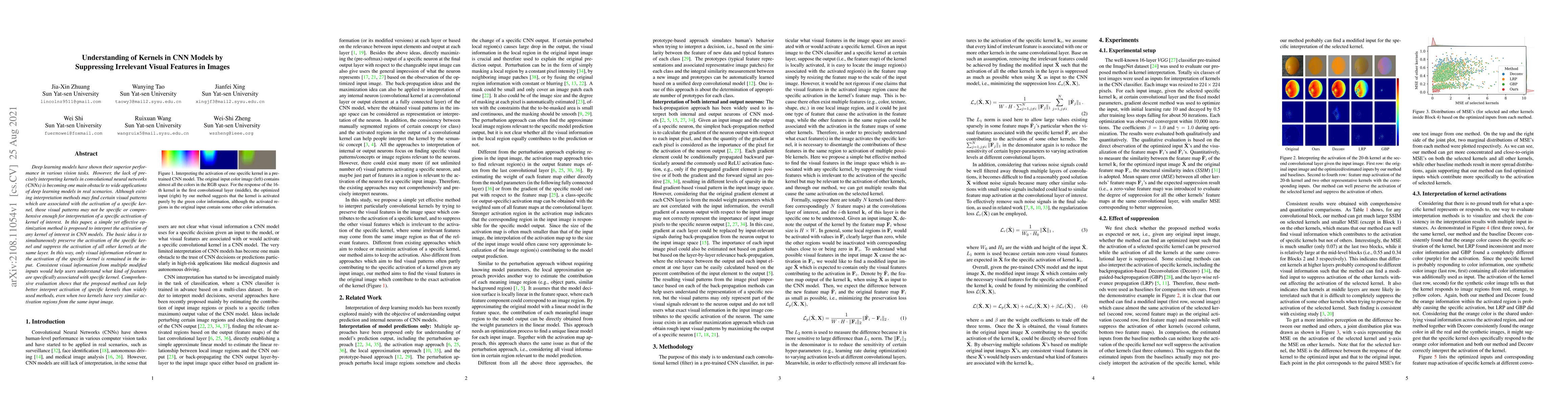 Thumbnail for Understanding of Kernels in CNN Models by Suppressing Irrelevant Visual
  Features in Images