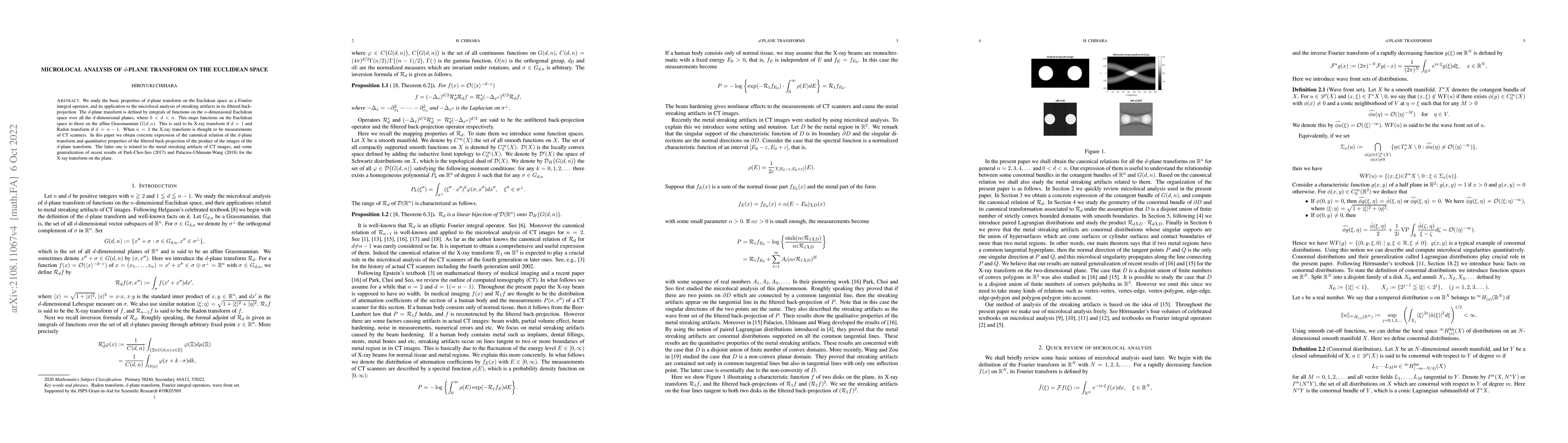 Thumbnail for Microlocal analysis of d-plane transform on the Euclidean space