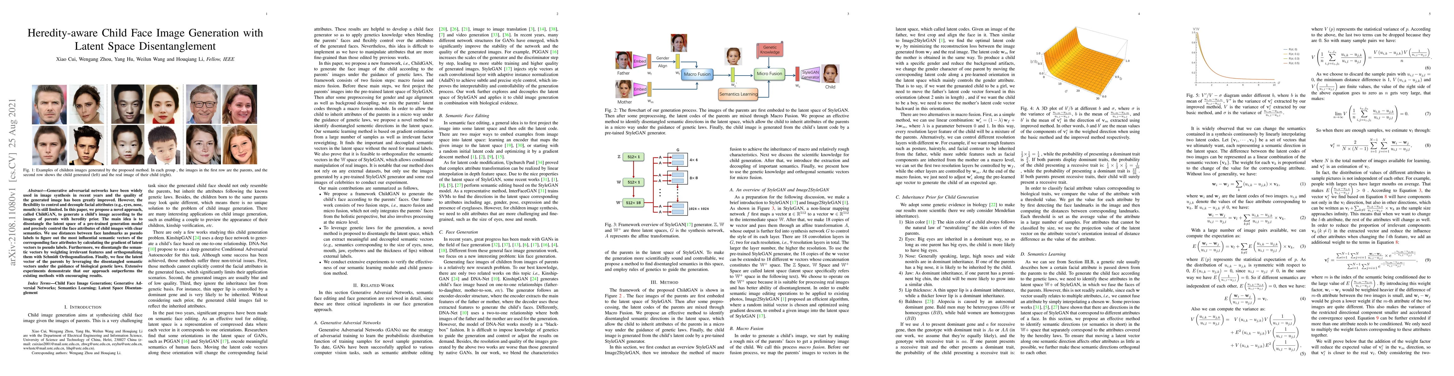 Thumbnail for Heredity-aware Child Face Image Generation with Latent Space
  Disentanglement