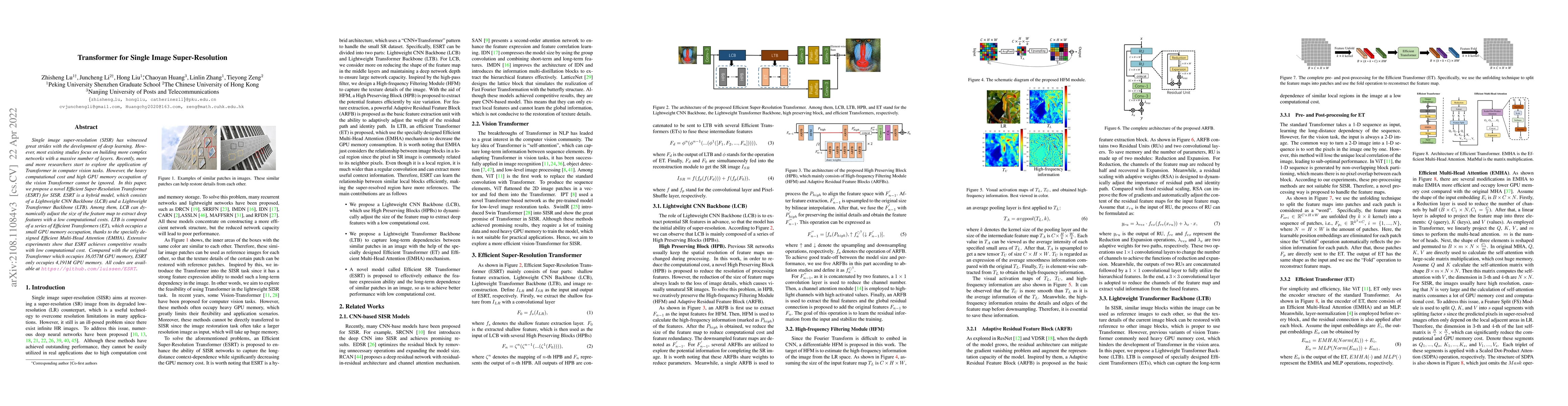 Thumbnail for Transformer for Single Image Super-Resolution
